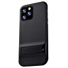 Gpack Apple iPhone 11 Pro Max Standlı Tpu Silikon Arka Kapak Siyah Kılıf