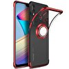 Teleplus Huawei Y7 2019 Lazer Yüzüklü Silikon Kılıf Kırmızı