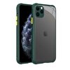 Gpack Apple iPhone 11 Pro Max Kaff Kamera Koruma Arkası Şeffaf Silikon Yeşil Kılıf