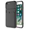Gpack Apple iPhone 8 Kartix Jelly Silikon Kartlıklı Siyah Kılıf