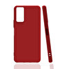 Gpack Samsung Galaxy M52 Kılıf Korumalı Mat Soft Premier Silikon+Nano Glass Kırmızı