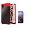Smcase Huawei P20 Kamera Koruma Silikon Kılıf Kırmızı + Nano Ekran Koruyucu