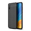 Teleplus Huawei Y8p Kılıf Deri Dokulu Silikon Siyah + Nano Ekran Koruyucu