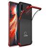 Gpack Alcatel 1S 2020 Kılıf Colored Silikon Koruma + Nano Glass Kırmızı