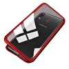 Gpack Samsung Galaxy M20 Manyetik Cam 2-1 Arka Cam Kırmızı