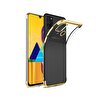 Teleplus Samsung Galaxy A31 Kılıf Lüks Lazer Silikon Gold + Nano Ekran Koruyucu