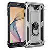 Teleplus Samsung Galaxy J7 Prime Vega Yüzüklü Tank Kapak Kılıf Gümüş + Nano Ekran Koruyucu
