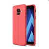 Teleplus Samsung Galaxy A6 2018 Deri Dokulu Silikon Kılıf Kırmızı + Nano Ekran Koruyucu