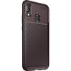 Teleplus Samsung Galaxy A10S Kılıf Negro Karbon Silikon  Kahverengi + Tam Kapatan Cam