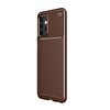 Teleplus Samsung Galaxy A32 5G Kılıf Karbon Dokulu Negro Silikon Kahverengi + Nano Ekran Koruyucu