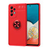 Gpack Samsung Galaxy A33 5G Kılıf Ravel Silikon Yüzüklü Mıknatıslı Kamera Korumalı + Nano Glass Kırmızı