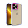 Teleplus iPhone 12 Pro Renkli Bumper Hybrid Flora Silikon Mor Kılıf
