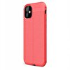 Gpack Apple iPhone 11 Pro Kılıf Niss Silikon Deri Görünümlü + Nano Glass Kırmızı