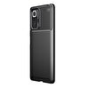 Gpack Xiaomi Redmi Note 10 Pro Negro Karbon Dizayn Silikon Siyah Kılıf + Nano Cam Ekran Koruyucu