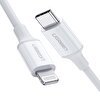 Ugreen USB Type-C Lightning Beyaz Şarj Kablosu