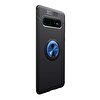Gpack Samsung Galaxy S10 Ravel Yüzüklü Mıknatıslı Mavi Kılıf + Cam Ekran Koruyucu