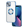 Gpack Apple iPhone 13 Logo Gösteren Kamera Korumalı Silikon Mavi Kılıf