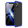 Gpack Apple iPhone 12 Pro Max Ays 3 Parçalı Önü Açık Sert Rubber Koruma Mavi Kılıf