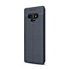 Gpack Samsung Galaxy Note 9 Niss Deri Görünüm Silikon Kılıf+3D Cam Lacivert Koruyucu