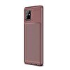 Teleplus Samsung Galaxy S10 Lite Negro Karbon Dokulu Silikon Kahverengi Kılıf + Tam Kapatan Ekran Koruyucu
