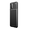 Gpack Oppo A72 Negro Karbon Dizayn Silikon Siyah Kılıf + Nano Cam Ekran Koruyucu