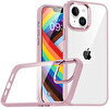 Teleplus Apple iPhone 14 Plus Renkli Bumper Hybrid Flora Silikon Pembe Kılıf
