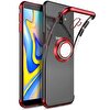 Teleplus Samsung Galaxy J6 Plus Lazer Yüzüklü Silikon Kırmızı Kılıf