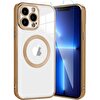 Teleplus Apple iPhone 12 Pro Max Kılıf Kamera Korumalı Omega Lazer Silikon Gold + Nano Ekran Koruyucu