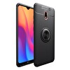 Smcase Xiaomi Redmi 8a Kılıf Ravel Yüzüklü Standlı Silikon Siyah