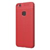 Gpack Huawei P9 Lite 2017 Niss Silikon Deri Görünümlü Kılıf + Nano Glass Kırmızı