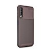 Gpack Samsung Galaxy A9 2018 Negro Karbon Dizayn Silikon Kahverengi Kılıf