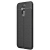 Gpack Huawei Mate 20 Lite Niss Silikon Deri Görünümlü Siyah Kılıf