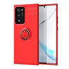 Gpack Samsung Galaxy Note 20 Ultra Ravel Silikon Yüzüklü Mıknatıslı Kılıf+Full Ekran Kırmızı Koruyucu