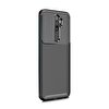 Gpack Oppo A9 2020 Kılıf Negro Karbon Dizayn Silikon + Nano Glass Siyah