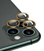 Eiroo Apple iPhone 12 Pro 6.1 Inç Metal Kenarlı Cam Gold Kamera Lensi Koruyucu