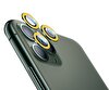 Eiroo iPhone 11 Pro Max Neon Sarı Kamera Lens Koruyucu