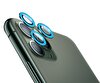 Eiroo iPhone 11 Pro Max Neon Mavi Kamera Lens Koruyucu