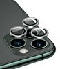 Eiroo Apple iPhone 12 Pro Max 6.7 Inç Metal Kenarlı Cam Silver Kamera Lensi Koruyucu