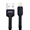 İMENG 3A USB A To Lightning Pro Braided Siyah Data Ve Hızlı Şarj Kablosu