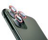 Eiroo iPhone 12 Pro 6.1" Neon Pembe Kamera Lens Koruyucu