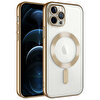 Teleplus iPhone 12 Pro Max Demre Kamera Korumalı Wiriless Özellikli Kapak Gold Kılıf
