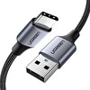 Ugreen Örgülü USB Type-C 50 CM Siyah Şarj ve Data Kablosu