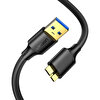 Ugreen USB 3.0 Micro B 2 M Siyah Şarj ve Data Kablosu