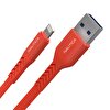 Nautica C40 Lightning To USB-A 12 W 2.1 M Kırmızı Hızlı Şarj ve Data Kablosu