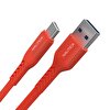 Nautica C20 Type-C To USB-A 22.5 W 1.2 M Kırmızı Hızlı Şarj ve Data Kablosu