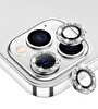 Eiroo iPhone 12 Pro Max 6.7 Inç Silver Taşlı Kamera Lens Koruyucu