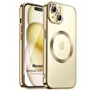 Microsonic iPhone 15 Plus MagSafe Luxury Electroplate Gold Kılıf
