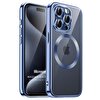 Microsonic iPhone 15 Pro Max Magsafe Luxury Electroplate Mavi Kılıf