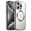 Microsonic iPhone 15 Pro Max MagSafe Luxury Electroplate Koyu Gri Kılıf