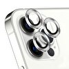 Microsonic iPhone 15 Pro Tekli Kamera Gümüş Lens Koruma Camı